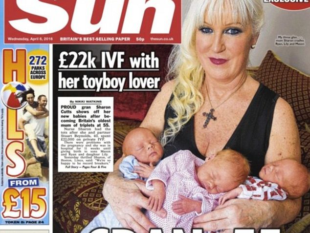 55-летняя британка стала самой пожилой матерью тройняшек