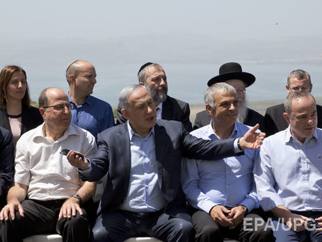Нетаньяху и министры на Голанских высотах