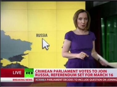 Телеканал Russia Today уже "присоединил" Крым к России