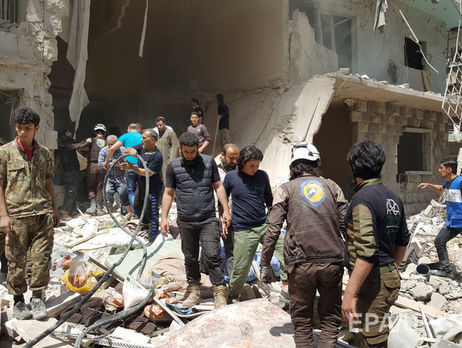 Последствия авиаудара по Алеппо