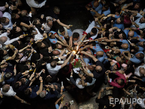 Благодатный огонь в Иерусалиме в храме Гроба Господня. Фоторепортаж