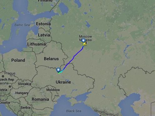 Российский правительственный самолет с ГРУшниками на борту завершает рейс из Киева в Москву &ndash; СМИ