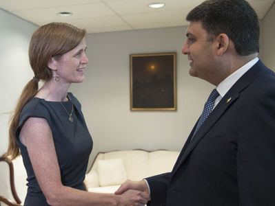 Гройсман на встрече с постпредом США Пауэр: Развитию Украины мешают три врага: Россия, коррупция, популизм