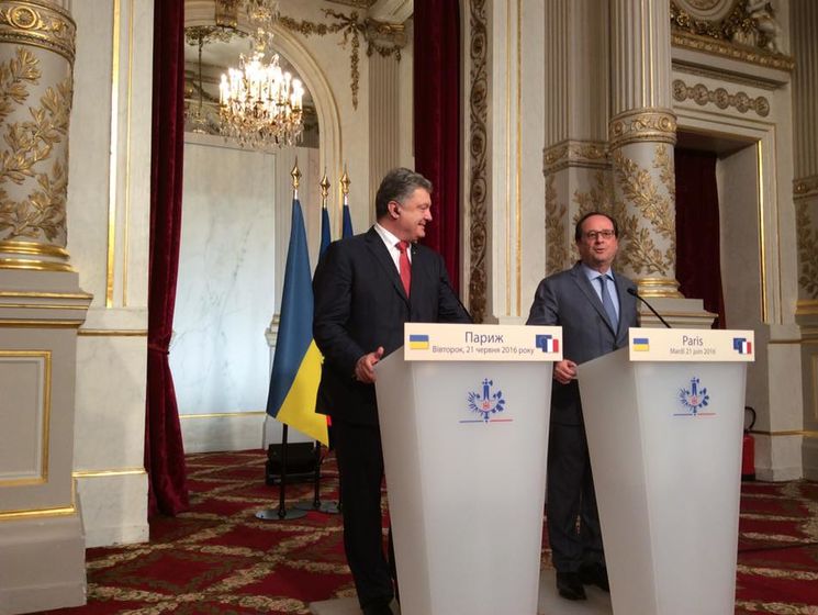 Порошенко и Олланд обсудили ход выполнения Минских соглашений, санкции против РФ и безвизовый режим