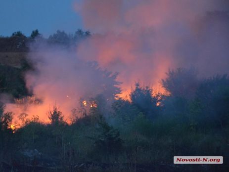 В Николаеве горела стихийная свалка. Фоторепортаж
