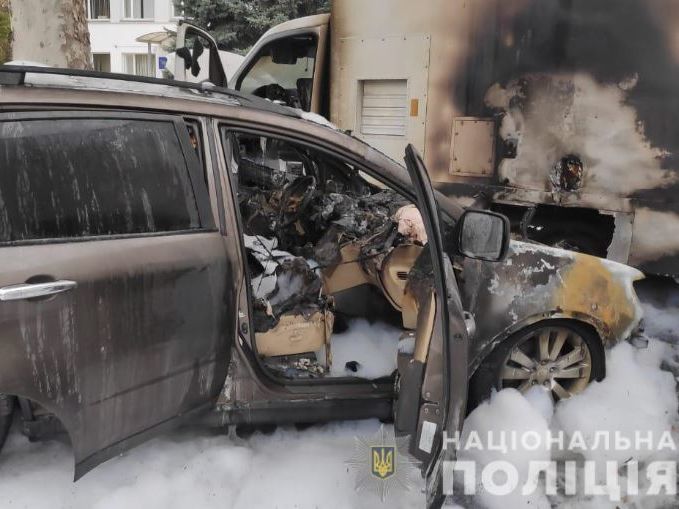 ﻿В Одеській області невідомий підпалив машину митника і дорогий сканер вантажів