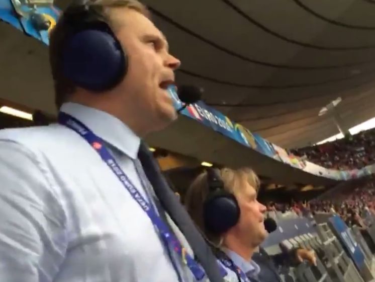 У исландского комментатора снова случилась истерика после гола в ворота Англии. Видео