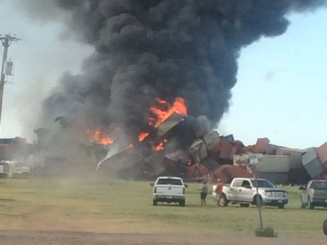 В США столкнулись два грузовых поезда