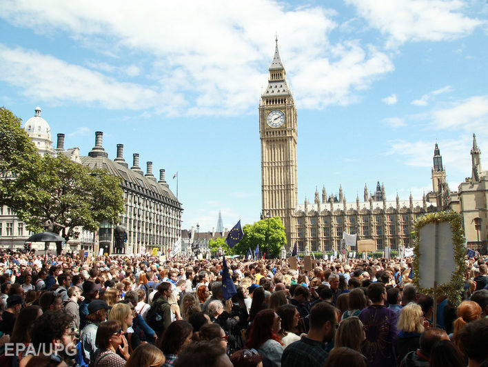 В Лондоне проходит марш протеста против Brexit. Фоторепортаж