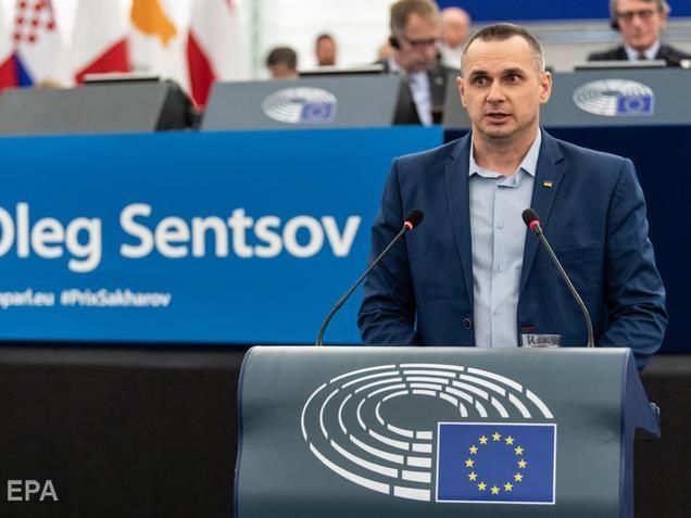 Сенцову в Европарламенте вручили премию Сахарова. Видео
