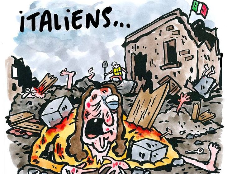 Жителей Италии возмутила карикатура Charlie Hebdo на разрушительное землетрясение в стране