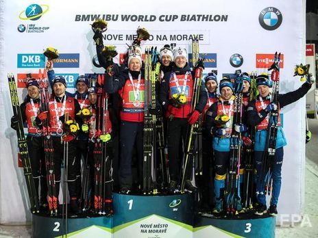 Украинские биатлонисты завоевали серебро в эстафете на этапе Кубка мира в Чехии
