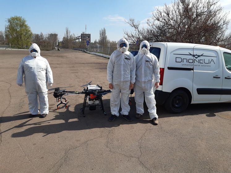 ﻿У Києві підприємства почали дезінфікувати дронами