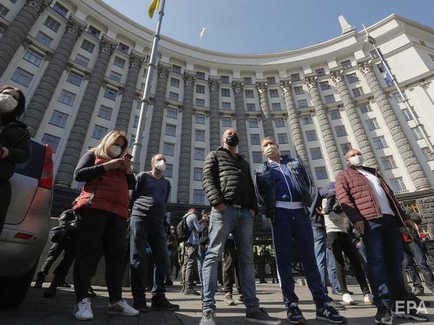 ﻿Під Кабміном підприємці влаштували протест проти карантину