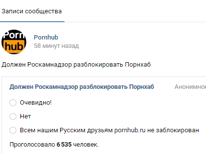 Pornhub открыл страницу во 