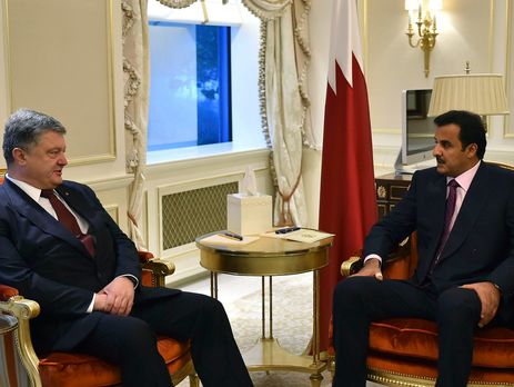 Президент Украины Петр Порошенко провел встречу с эмиром Катара шейхом Тамимом бин Хамадом Аль Тани