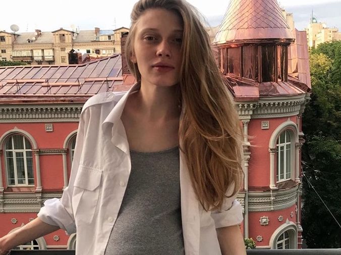 ﻿Українська модель Полканова народила доньку