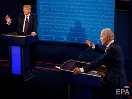 Байден (справа) просил Трампа (слева) помолчать на дебатах