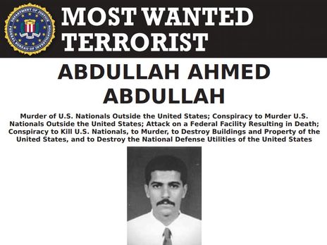Абдулла фигурировал в списке самых разыскиваемых ФБР террористов