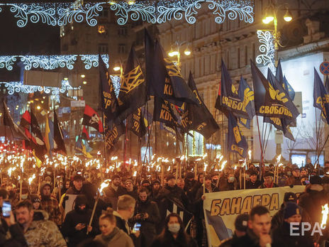 У Києві 1 січня відбувся смолоскипний хід на честь Бандери