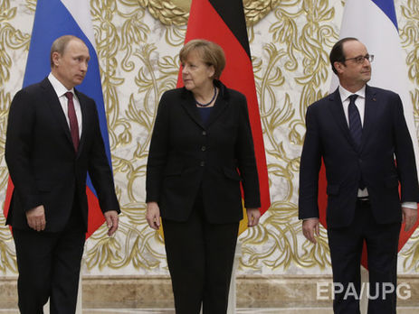 Путин, Меркель и Олланд обсудили ситуацию на Донбассе