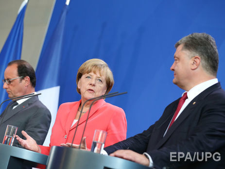 Порошенко, Меркель и Олланд на следующей неделе обсудят перспективы саммита 