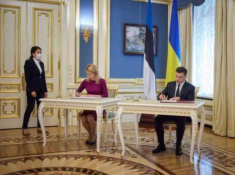 Зеленский и премьер Эстонии подписали заявление, в котором зафиксирована готовность страны поддержать вступление Украины в ЕС