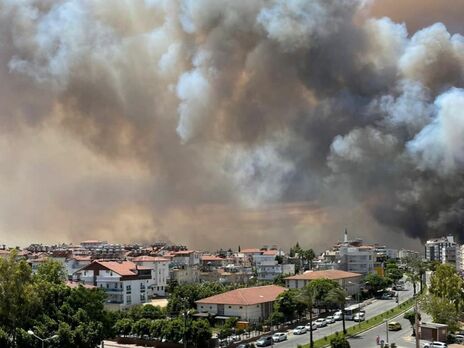 В Анталье вспыхнул масштабный лесной пожар, эвакуированы пять населенных пунктов, пострадали более полусотни людей. Видео