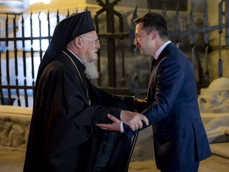 Зеленский встретился с патриархом Варфоломеем. Это его третий визит в Украину