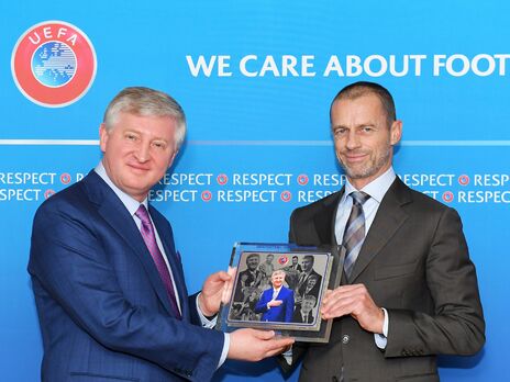 Глава УЄФА вручив Ахметову почесну нагороду UEFA Football Leadership Award