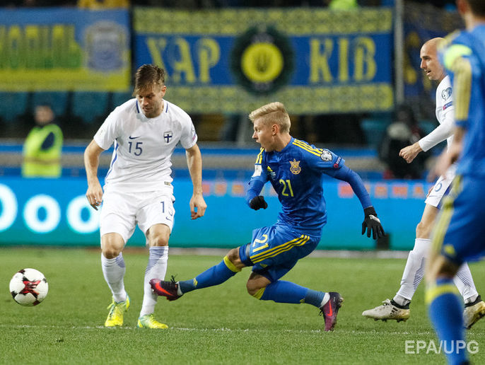 Чемпионат мира по футболу 2018 года. Украина обыграла Финляндию 1:0