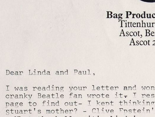 На аукционе за $30 тысяч продано "гневное письмо" Джона Леннона к Полу Маккартни