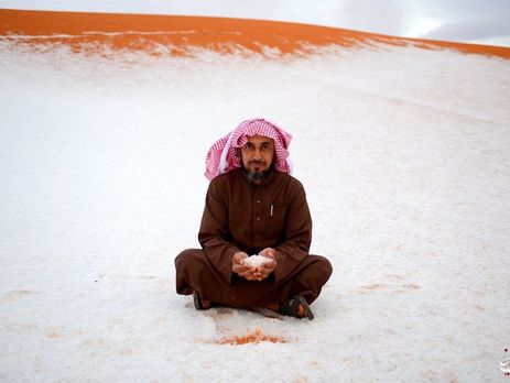 В Саудовской Аравии выпал снег