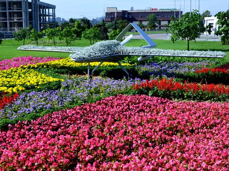 В Киеве появился беспилотник Bayraktar из цветов. Фото