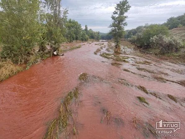 Вода в реке Ингулец стала красной. Вилкул объяснил почему