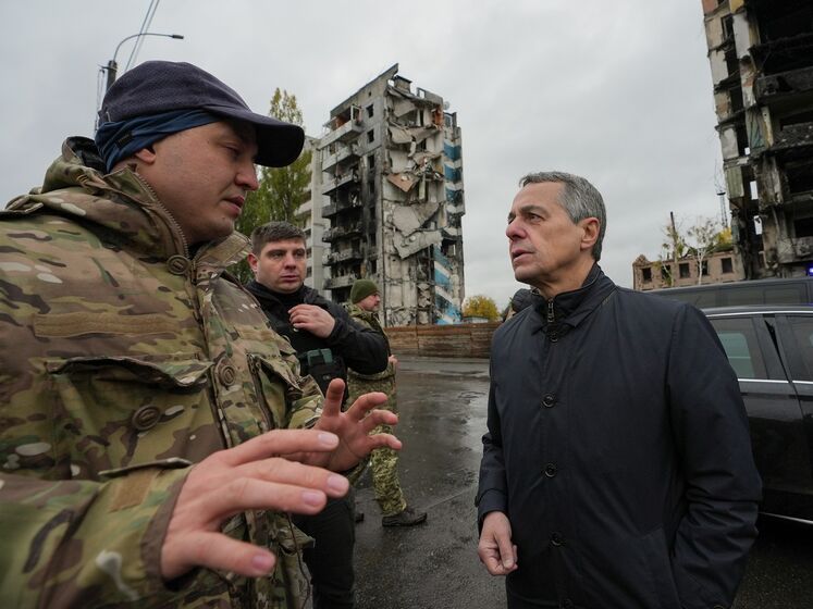 Президент Швейцарии посетил освобожденные от оккупантов Иванков и Бородянку