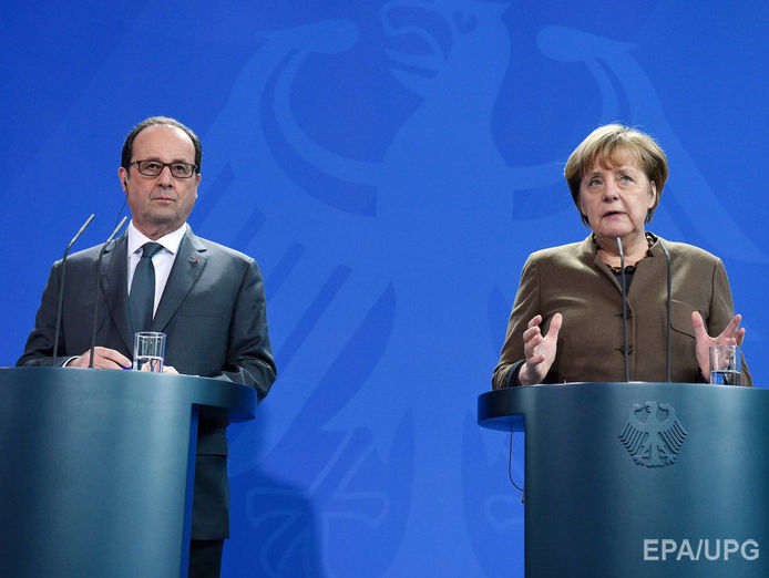 Олланд и Меркель выступили за продление санкций в отношении России