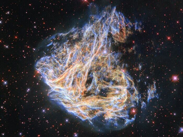 Телескоп Hubble сфотографировал остатки сверхновой в созвездии Золотой Рыбы