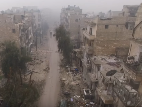 Восточную часть Алеппо сняли с беспилотника. Видео 