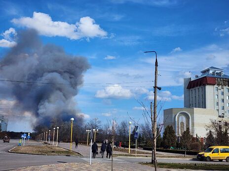 В окупованому Енергодарі сталася пожежа, росіяни говорять про атаку дронами