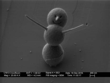 Ученые из Канады создали самого маленького в мире снеговика 