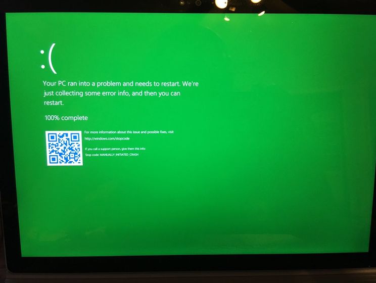 Пользователи тестовой версии Windows 10 сообщили о зеленом "экране смерти"