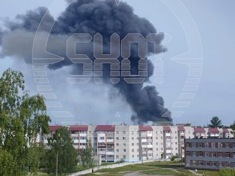 В Брянской области РФ случился сильный пожар
