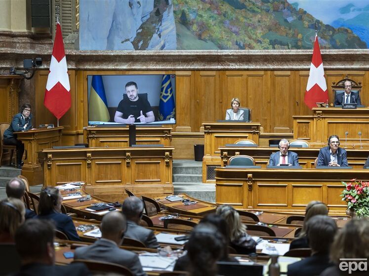 Зеленський закликав парламент Швейцарії дозволити реекспорт зброї в Україну