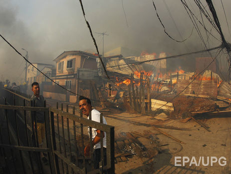 В Чили в результате масштабного пожара сгорели более сотни домов