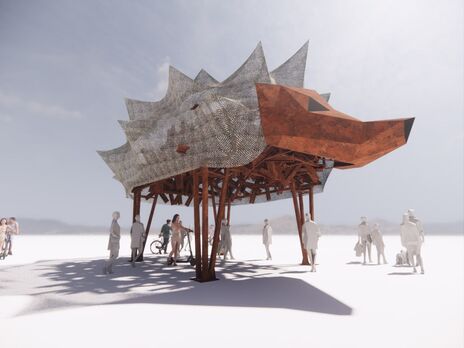 Україна на фестивалі Burning Man презентує меморіал із протитанкових їжаків