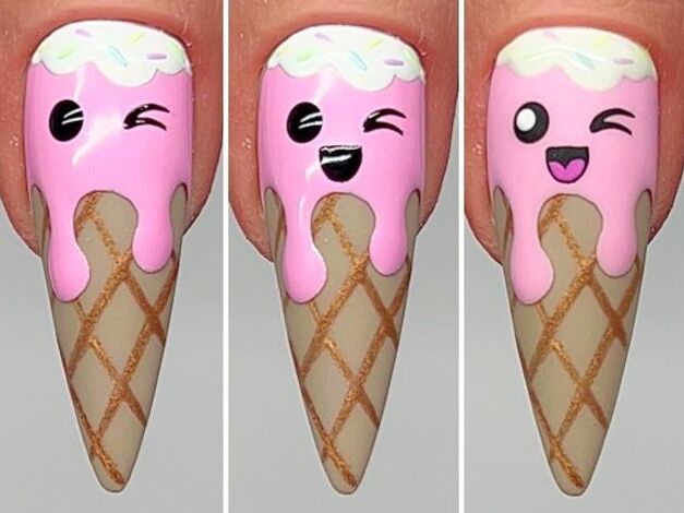 Мороженое на ногтях. Забавный дизайн летнего маникюра