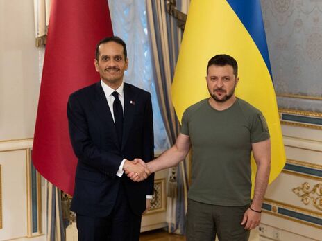Зеленский в Киеве провел встречу с премьером Катара. Это первый визит высокого чиновника из этой страны в Украину
