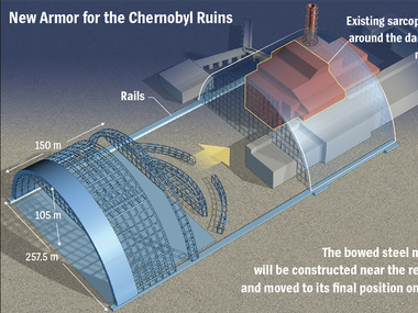На Чернобыльской АЭС завершился очередной этап сооружения безопасного укрытия