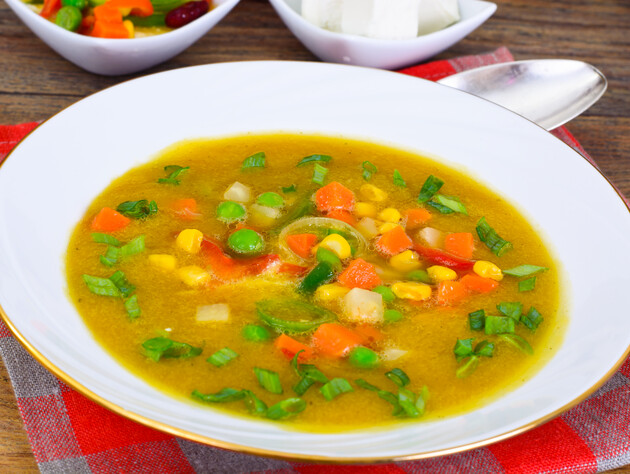 Сливочный суп с кукурузой на мясном бульоне. Пошаговый рецепт из сезонных продуктов